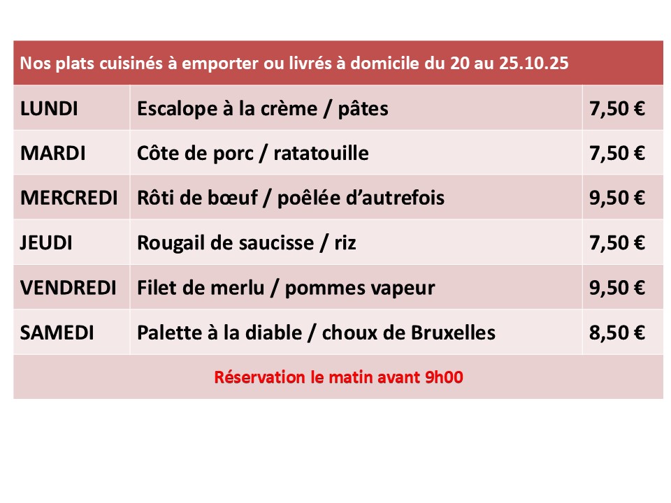 menus du 20 au 25.10